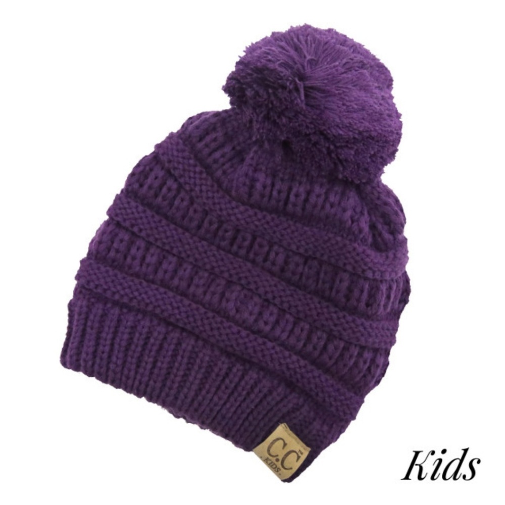 C.C. Beanie with Pom Pom Purple. NWT